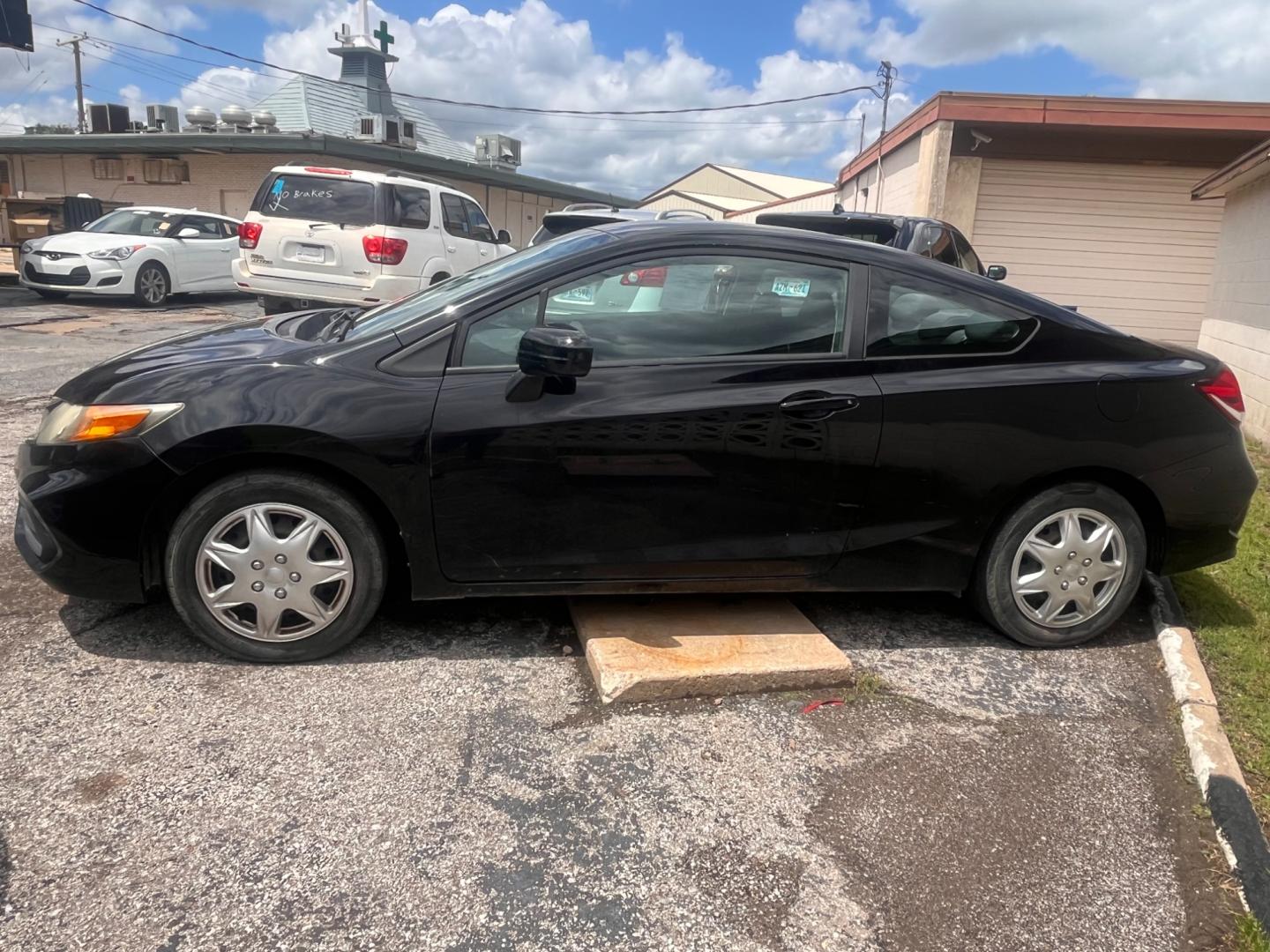 2014 BLACK Honda Civic LX Coupe CVT (2HGFG3B5XEH) with an 2.3L L4 SOHC 16V engine, Continuously Variable Transmission transmission, located at 8101 E. Skelly Dr., Tulsa, OK, 74129, (918) 592-3593, 36.121891, -95.888802 - Photo#1